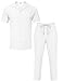 LecGee Men Solid Shirt Pants Casual Button Down Top Two Piece Set Fashion Outfit Loungewear Party Tracksuit(White,XL)
