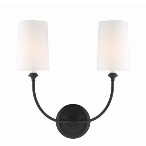 Image of Crystorama Libby Langdon Sylvan 2 Light Black Forged Bathroom Vanity