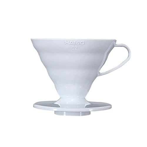 Hario V60 White Plastic Pour Over Coffee Dripper Size 02
