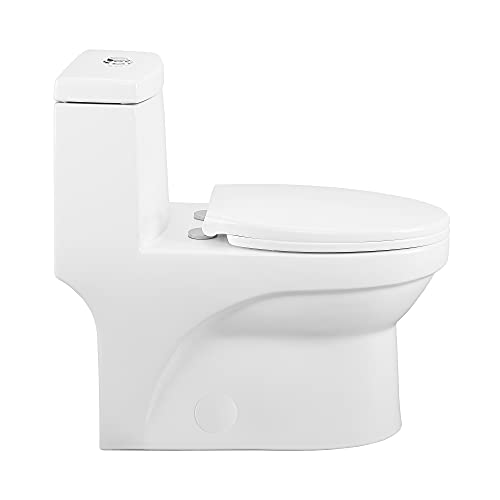 Inodoro de una pieza Tours con sistema touchless y doble descarga 1.1/1.6 gpf, color blanco miniatura 7