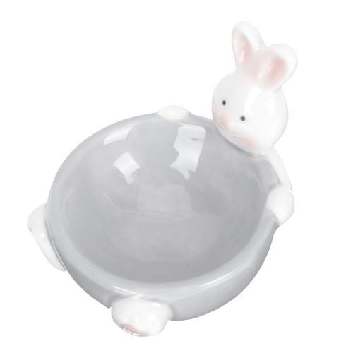 OFFSCH Creative Cute Rabbit Ceramic Egg Cup Elegant Egg Tray for Breakfast Boiled Eggs and Home Use Porcelain Egg Holder