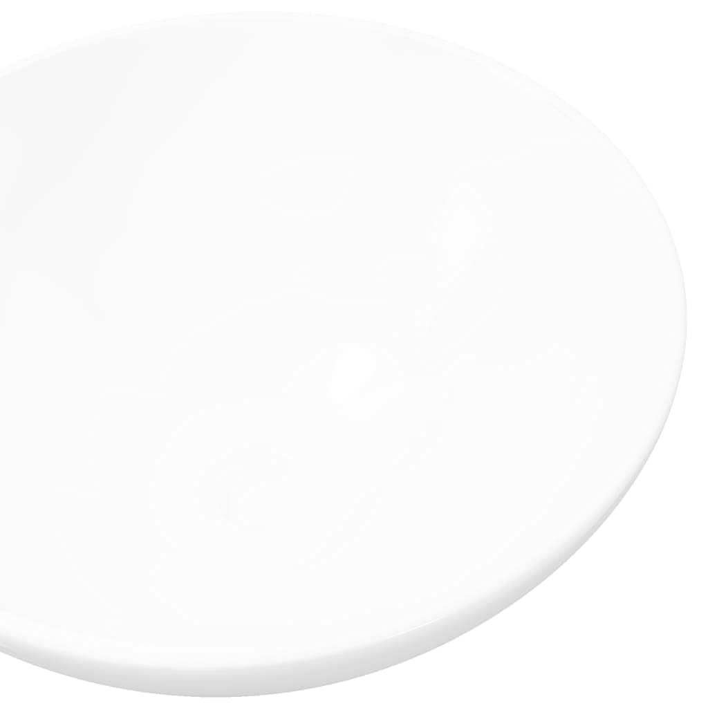 AUVYI Lavabo de toilette d'invités, en céramique, blanc, 32,5 x 14 cm, rond, pour invités, WC, salle de bain, meuble, décoratif, design moderne