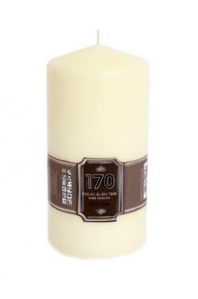 Marco Paul 20cm Large Pillar Candle Long Burning 170 Hour - Decorative Unscented Church Candles - Decorative Candle for Christmas Decoration - Large Candles for Weddings & Home Decoration