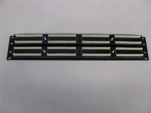 belakang view of Ortronics 48-Port Cat5e Patch Panel, showing 110 punchdown blocks