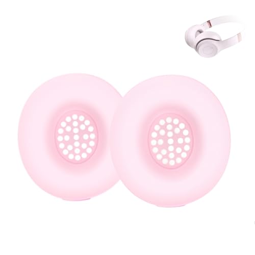 Axuzsyx Ear Pads Cover for Beats Solo 4, Silicone Washable Sweat Earpad Cover for Beats Solo 4 & Solo 3 Wireless On-Ear Headphones Accessories（Pink）