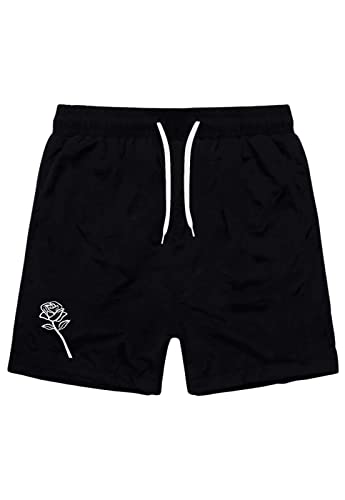Kit Casal 4 Peças Estiloso Tactel Leve Moda Praia Flor (M(Masc) P(Fem), Branco e Preto)