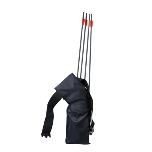 GOOHOCHY Multi Function Large Capacity Arrow Pouch Durable Oxford Material for Outdoor Hunting Training Adventuring Black No Arrows Included