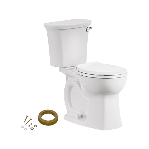 American Standard 608BA001.020 Edgemere Two-Piece Toilet with Slow-Close Seat and Wax Ring, Round...