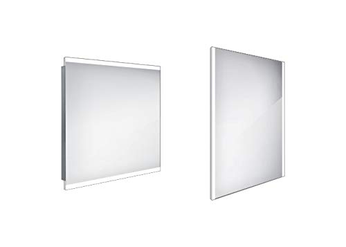 Preisvergleich Produktbild Nimco LED Lichtspiegel Kosmetikspiegel hochwertige Bearbeitung Moderne Badbeleuchtung Wandspiegel indirekt beleuchtet Kaltweiss 80 x 70 cm