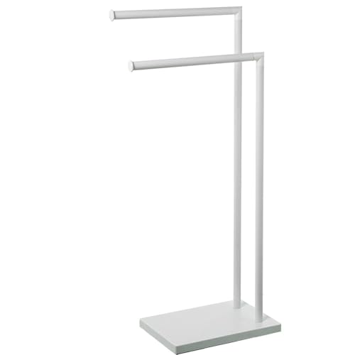Porte-Serviettes sur Pied en métal Blanc 37 x 20 x 79 cm