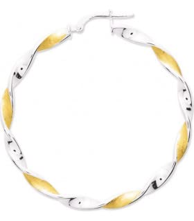 Créoles bicolores 9 carats ULIANA boucles d'oreilles pour un style quotidien