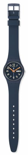 Swatch Gent Biosourced Unisex Watch Casual Polymer Blue Quartz Waterproof Trendy Lines at Night