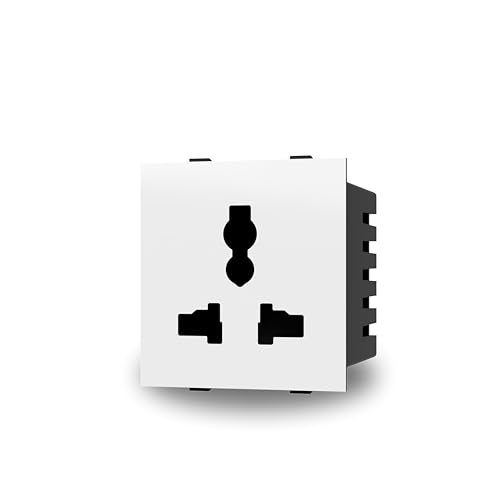 Aziot 6amps Non Smart Modular Socket | Glass Touch Fitted | Fits Regular Switch Plates | Made in India (White) view 1