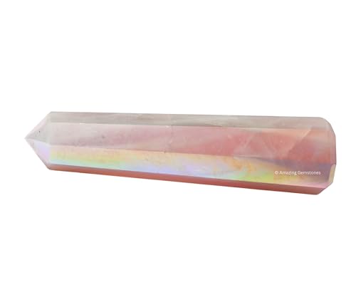 Image of Amazing Gemstone Angel Aura Rose Quartz Crystal Towers ~ Natural Healing Crystal Point Obelisk for Reiki Healing and Crystal Grid (3 inch to 4 inch INCH)
