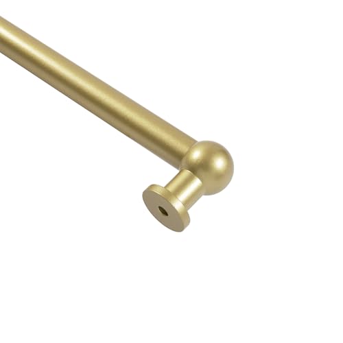 Image of TWOPAGES 18 to 28 Inches Adjustable Cafe Curtain Rod with Rings, Inside /Outside Mount Gold Window Rod for Kitchen Window Bathroom French Door