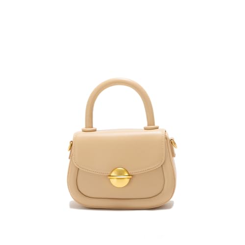 Shoulder Bags & Top Handle Handbags Women Purses Vintage Satchel Ladies Pastel Color Mini Crossbody Bags (Apricot)