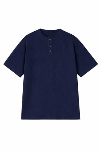 Image of The Modern Soul Men's Waffle Knit Henley Half Sleeve Tshirt for Men