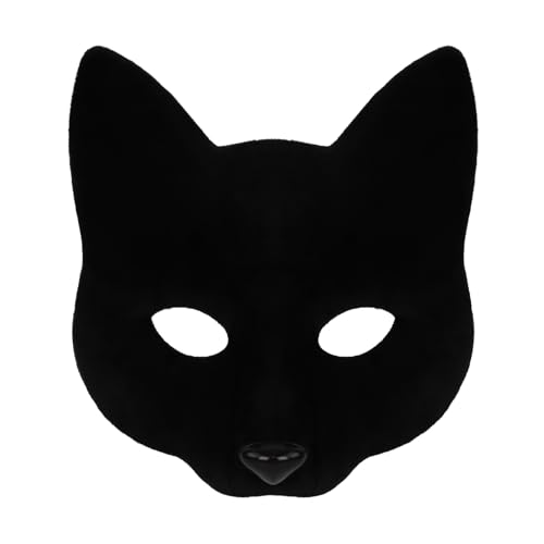 COSYEARS Animal Cat Fox Half Face Mask for Women Men Halloween Christmas Party Carnival Costume Accessory