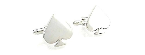 1 Par de Mancuernillas de Hombre Forma Corazón Plata miniatura 1