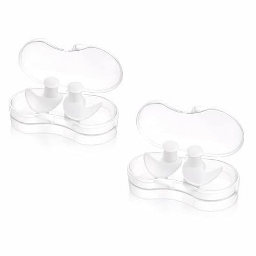 Image of Waterproof Silicone Swimming Plugs (2 Pairs) | Reusable Soft Water Protection with Storage Case for Bathing, Surfing, Sleeping, Study & Travel | Comfortable Fit for Adults & Kids