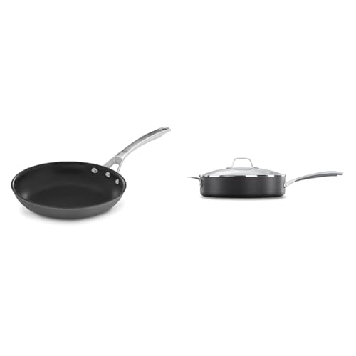 Image of Calphalon Nonstick Frying Pan with Stay-Cool Handles, Dishwasher and Metal Utensil Safe, PFOA-Free, 10-Inch, Black & Classic Hard-Anodized Nonstick Cookware, 5-Quart Saute Pan with Lid