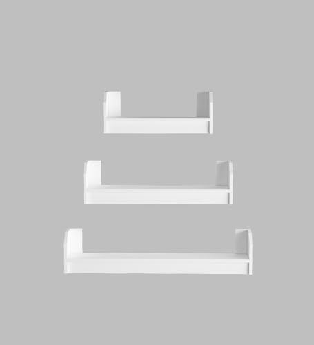 Image of REMI Multipurpose Modular Wall Racks /Shelves /Organiser /Decor Particle Board Wall Shelf (Number of Shelves - 3, White)