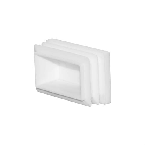 Image of Flyshop 8 PCS Tube Chair Glide Rectangle Tubing End Cap White Plastic Plug Pipe Inserts 15 x 30 mm, 19 /32 inch x 1-3 /16 inch