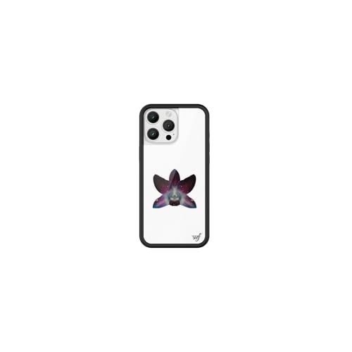 Image of Wildflower Cases - Compatible with iPhone 16 Pro Max | Protective Black Bumper, 6.5ft Drop Test Certified, Women Owned Small Business | Purple Flower Aesthetic Trendy | White Orchid