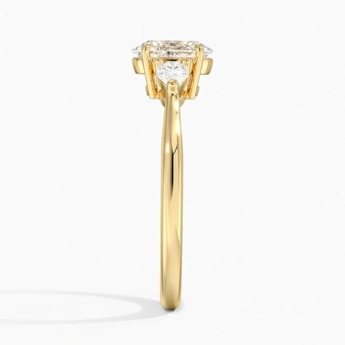 1 Ct-3 Ct Moissanite Engagement Ring Colorless VVS1 10K 14K 18K Solid Gold & 925 Sterling Silver Pear Cut Three Stone Anniversary Wedding Bridal Ring Gift for Women3