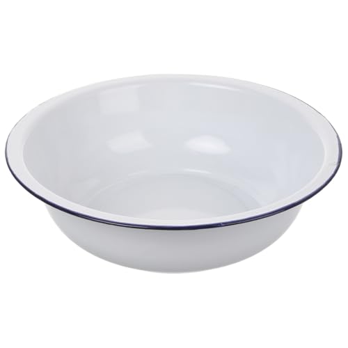 Tazón esmaltado vintage blanco 36 cm para cocina miniatura 1
