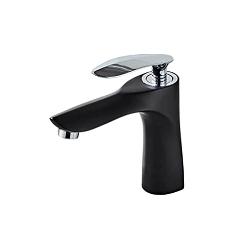Robinet de salle de bain en laiton à poignée unique avec mitigeur eau chaude et froide