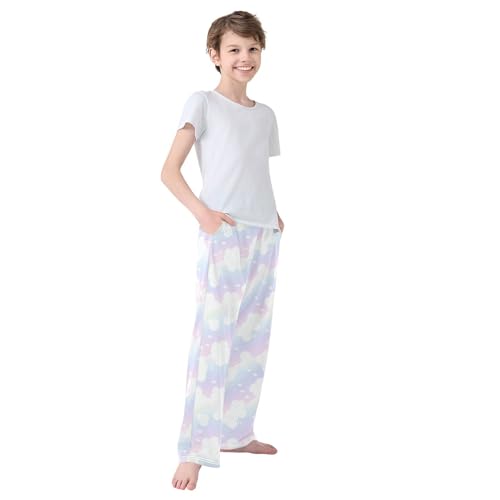 Boys' Pants Rainbow White Cloud Long Bottoms Jogger Pants Elastic Waist Trousers with Pockets S-XL4