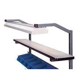 4-4CLS Plastic Laminate Shelf with Steel Support for 48" Workbench, 14 Gauge Steel Base, Black, 48" Length, 12" Width, 1.25" Thick