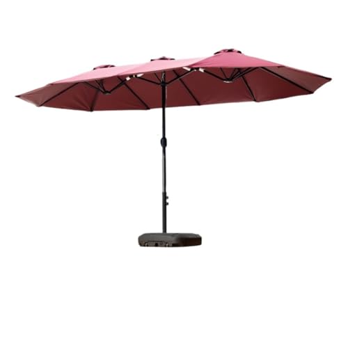 Parasol double de jardin grand format idéal pour ombrager vos repas sur la terrasse