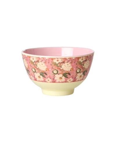 Rice Bol petit - Motif fleurs roses - Vaisselle en mélamine - Vaisselle pour enfants - Camping - BBQ - Pique-nique - Incassable - Sans BPA - Réutilisable - 300 ml