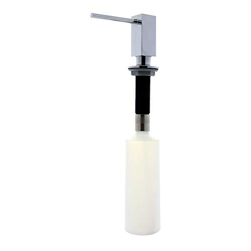 Distributeur de savon encastrable - Hauteur : 322 mm - Contenance : 300 mL - Version : Carrée - Matériau : Laiton - Décor : Chromé - ITAR
