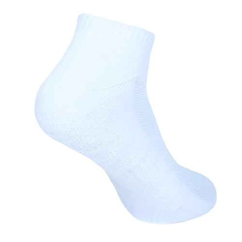 Image of Womens Cushioned Ankle Socks, Low Cut Breathable Casual Super Soft, Multi Color Options Size 4-7, 6-9 (US, Numeric, 6, 9, Regular, Regular, 4, White, Dark Grey)