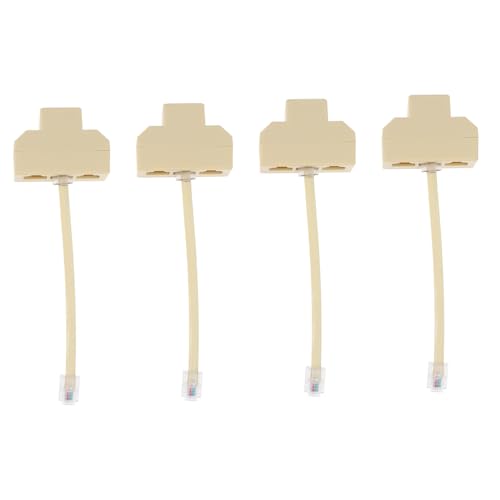 Divisor telefónico de 3 vías con conector rj11 de plástico abs para líneas de fax 4 uds