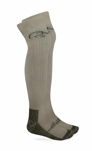 Ducks Unlimited Men's Women's Kids 80% Merino Wool Tall Wader Over the Knee Boot Socks 1 Pair Pack, Brown, X-Large