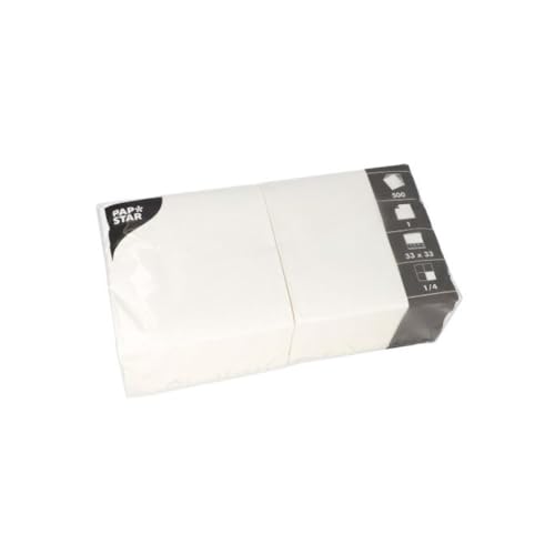 Serviettes en papier ouate blanche de table grand format Papstar 12391 carton de 2500 pièces