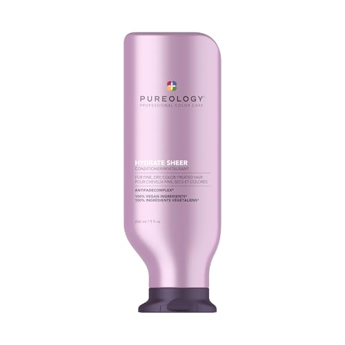 Pureology Hydrate Sheer Nourishing Conditioner | For Fine, Dry Color Treated Hair | Sulfate-Free | Vegan| 266 ml