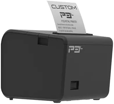 Custom America P3L Thermal Receipt Printer | USB, Serial & Ethernet | 200mm/s High-Speed | 203 dpi | Auto Cutter | 80/58mm Paper | Windows, Linux, Android, iOS Compatible