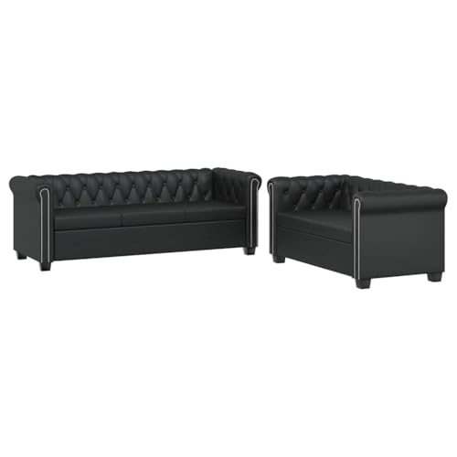 vidaXL Chesterfield Sofa Couch 2-& 3-Sitzer Kunstleder Wohnmöbel Polstergarnitur vidaXL Chesterfield Sofa Couch 2-& 3-Sitzer Kunstleder Wohnmöbel Polstergarnitur