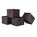 Winsome Capri Set of 4 Foldable Chocolate Fabric Baskets