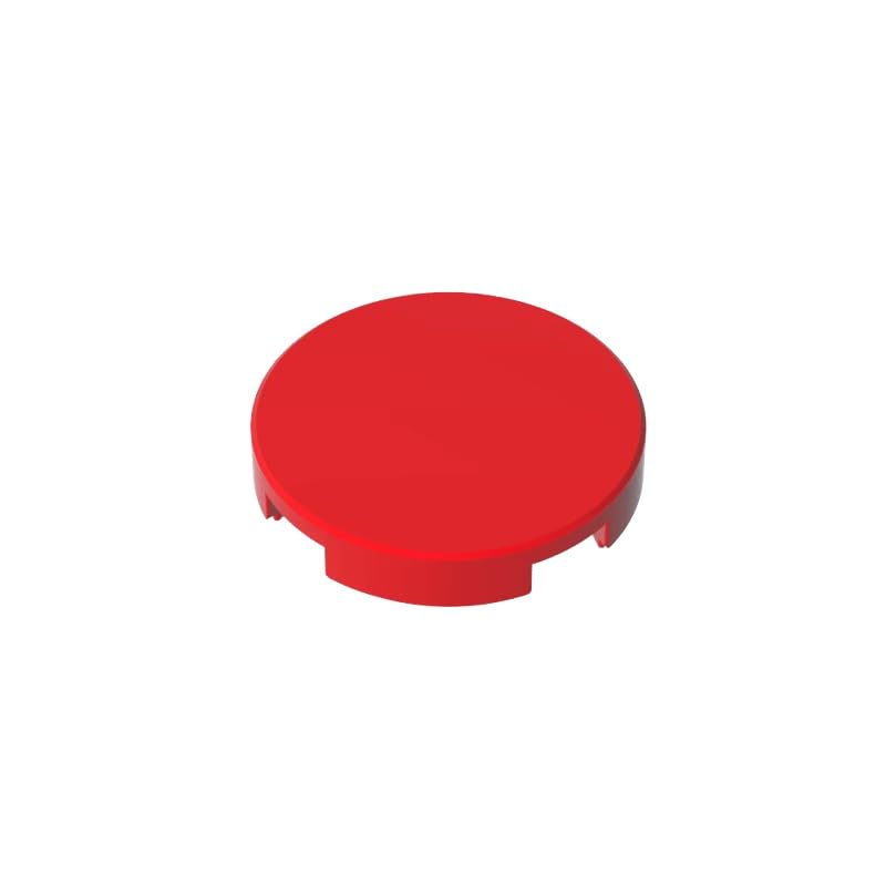 Gobricks 14769 Circular Plate Tile Round 2x2 with Bottom Stud Holder 50 Pieces GDS-611 Compatible with Lego Building Blocks Color:Red