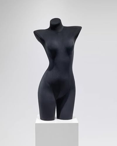 Mannekänger, Klädskyltdockaställ, kurvig provdocka for detaljhandel/fotografering/skyltfönster(Black,Without Stand)