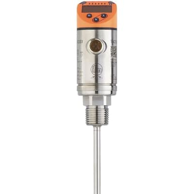 TN2333, Temp Sensor, L/G, 1Pt1000, R: -50~150°C, 18-32VDC, Total 2Out, 2 x PNP/NPN 1Ana, 1/2" NPT, EL: 100mm, 6mm Dia, M12 Conn 4P