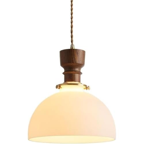 Lustre en frêne blanc de style vintage aux finitions délicates en laiton