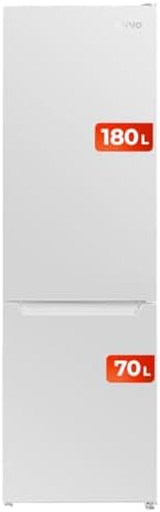 EVVO Frigorífico Combi No Frost, Capacidad Frigorífico 180 L Congelador 70 L, Motor Inverter, 54cm de Ancho, Smart ECO, Multi Air Flow, Luz Interior LED, Panel LED táctil (F52 Color: Blanco)