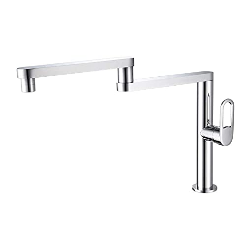 Mitigeur pliable et extensible noir en cuivre, robinet de cuisine eau douce rotatif 360°